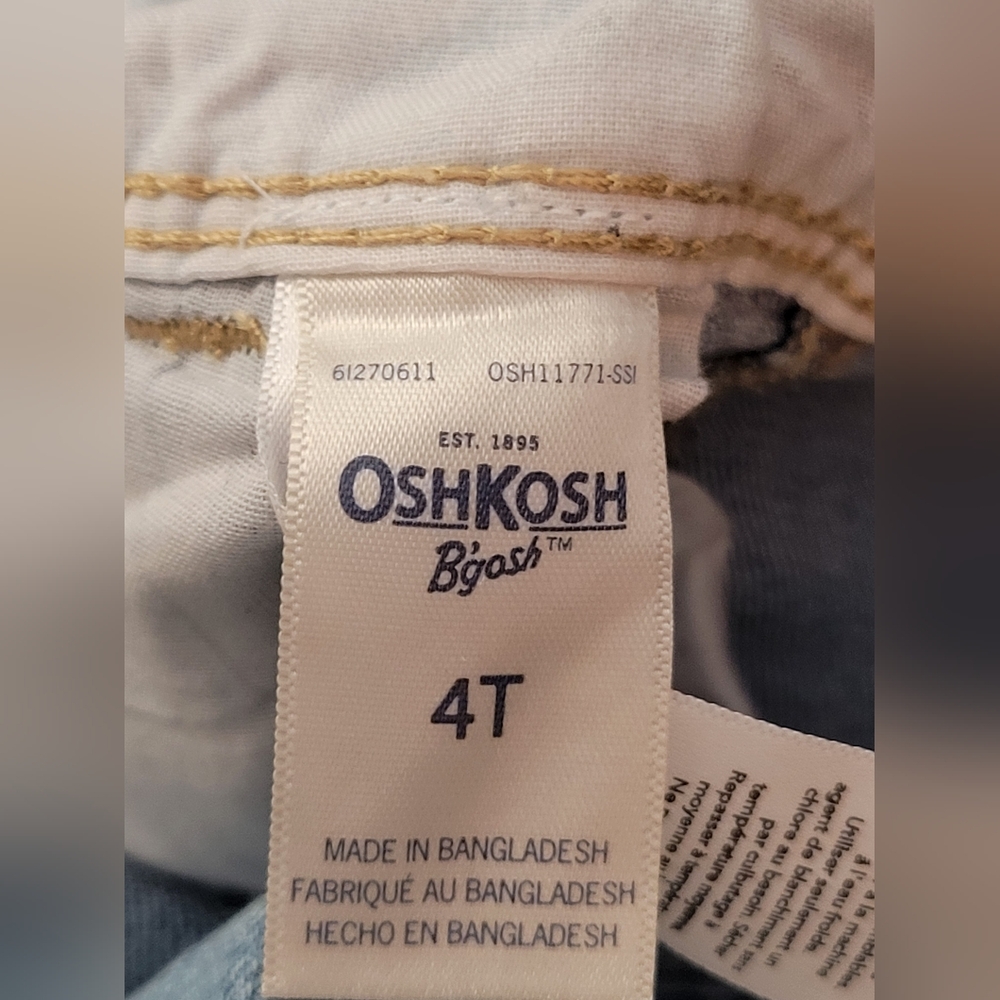 OshKosh Bgosh Vestbak Girls Light Overalls With Embroidered Flower Decor 4T - Picture 12 of 15